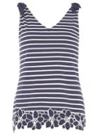 Dorothy Perkins Navy Striped Trim Vest