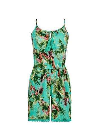 Dorothy Perkins *dp Beach Jade Green Tropical Print Playsuit