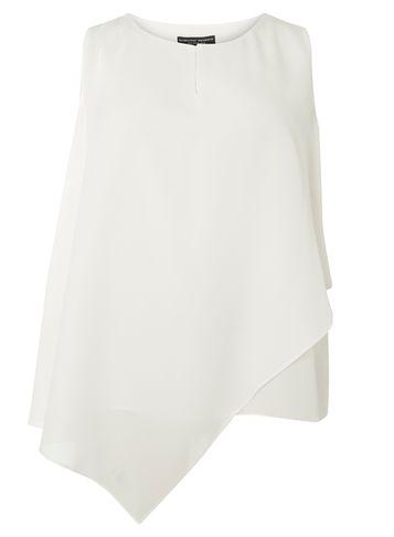 Dorothy Perkins Dp Curve Ivory Asymmetric Layered Top