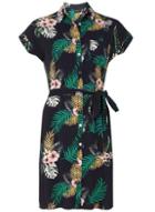 Dorothy Perkins Navy Tropical Print Shirt Dress