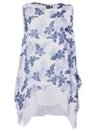 Dorothy Perkins *izabel London Curve Navy Layered Floral Print Shift Dress