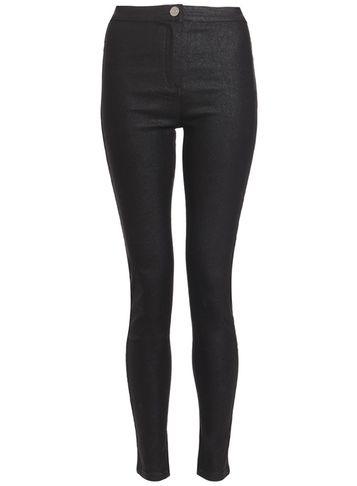 Dorothy Perkins *quiz Black Shiny Pu Skinny Trousers