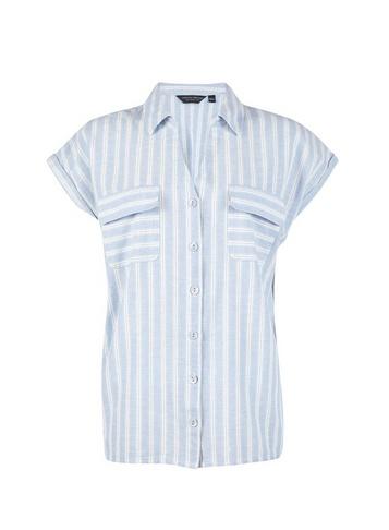 Dorothy Perkins Blue Stripe Print Short Shirt