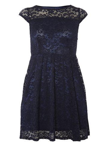 Dorothy Perkins *tenki Blue Laced Skater Dress