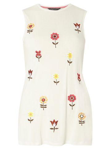 Dorothy Perkins Ivory Multi Embroidered Tank Top