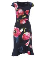 Dorothy Perkins *roman Originals Navy Frill Hem Shift Dress