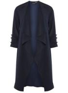 Dorothy Perkins Navy Button Cuff Duster Coat