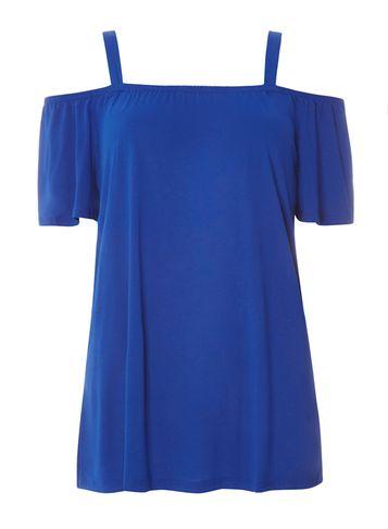 Dorothy Perkins *tall Cobalt Cold Shoulder Top