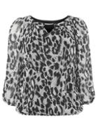 Dorothy Perkins *billie & Blossom Grey Leopard Print Bubble Blouse