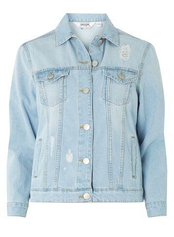 Dorothy Perkins Bleach Oversize Rip Denim Jacket