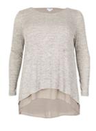 Dorothy Perkins *blue Vanilla Curve Grey Round Neck Top