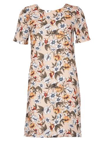 Dorothy Perkins *tenki Beige Floral Print Shift Dress