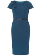 Dorothy Perkins Teal Ruffle Belt Pencil Dress