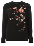 Dorothy Perkins Black Embroidered Sweat Top