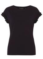 Dorothy Perkins Navy Ruffle Sleeve T-shirt