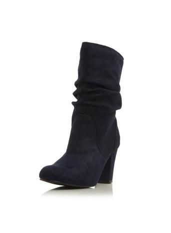 Dorothy Perkins *head Over Heels Ruched Black Heeled Boots