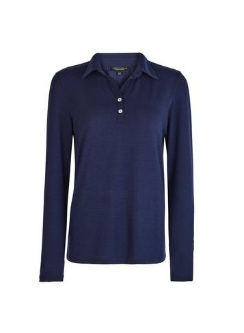 Dorothy Perkins Navy Long Sleeve Polo Top