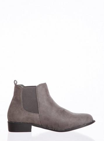 *quiz Wide Fit Grey Chelsea Boots