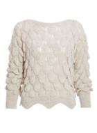 Dorothy Perkins *quiz Oatmeal Knitted Bubble Long Sleeve Jumper
