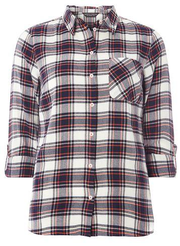 Dorothy Perkins Navy Ivory Pink Check Shirt