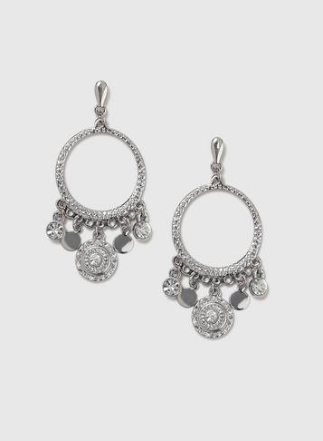 Dorothy Perkins Silver Look Charm Drop Earrings