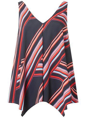 Dorothy Perkins Navy Striped Hanky Hem Top