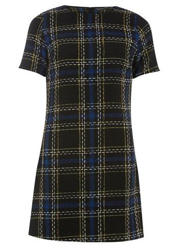 Dorothy Perkins *black Woven Check Shift Dress