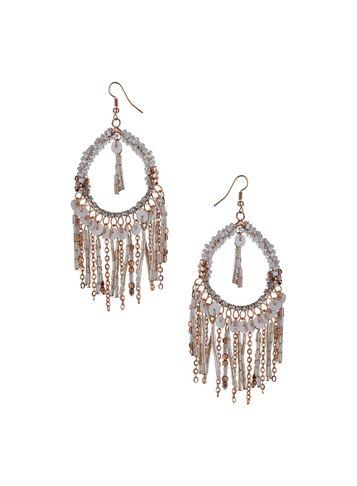 Dorothy Perkins White Cluster Hoop Earring