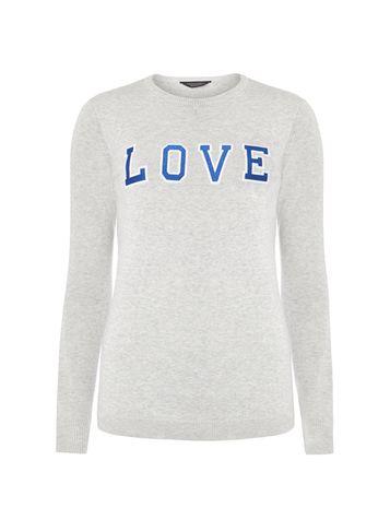 Dorothy Perkins *tall Grey Love Motif Jumper