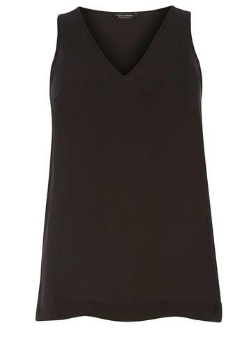 Dorothy Perkins Black V Neck Shell Top
