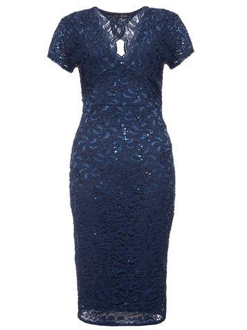 Dorothy Perkins *quiz Navy Sequin Midi Bodycon Dress