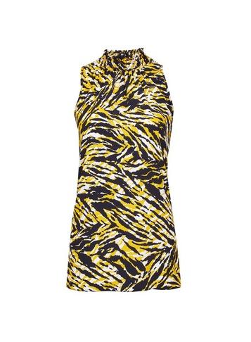 Dorothy Perkins *tall Yellow Zebra Print Halter Neck Top