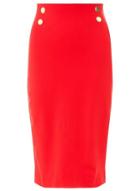 Dorothy Perkins Red Button Detail Pencil Skirt