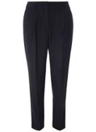 Dorothy Perkins Navy Satin Crepe Tapered Leg Trousers