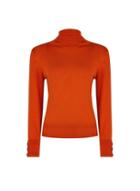 Dorothy Perkins Petite Red Button Cuff Roll Neck Jumper