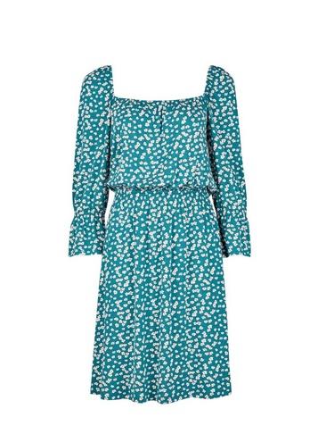 Dorothy Perkins Green Printed Milkmaid Dress