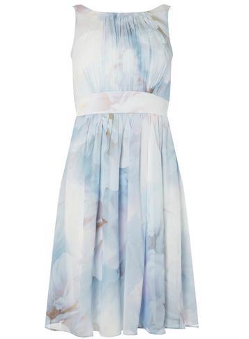 Dorothy Perkins *showcase Blue Floral Print 'beth' Skater Dress