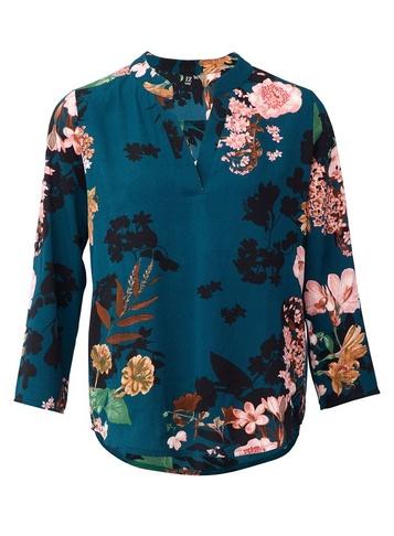 *izabel London Green Floral Print Dip Hem Blouse