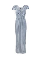 Dorothy Perkins *blue Twist Front Stripe Print Maxi Dress