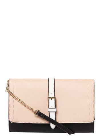 Dorothy Perkins Black And Blush Belted Clutch Bag