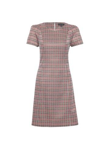 Dorothy Perkins Burgundy Tweed Check Print Shift Dress