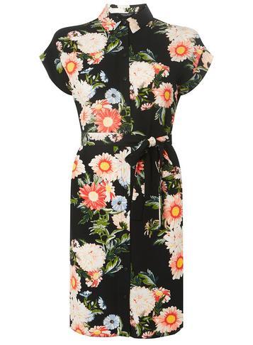 Dorothy Perkins Black Floral Print Shirt Dress