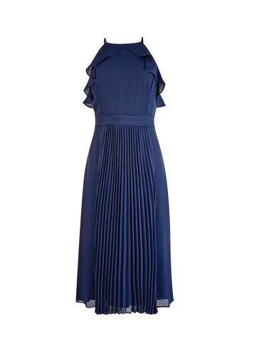 Dorothy Perkins Navy Pleat Skater Dress