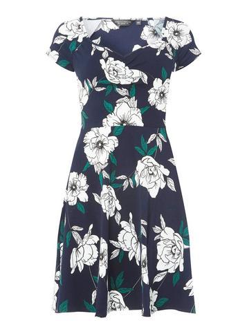 Dorothy Perkins Navy Floral Skater Dress