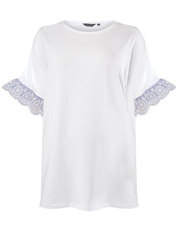 Dorothy Perkins Dp Curve Multi Coloured Broderie T-shirt
