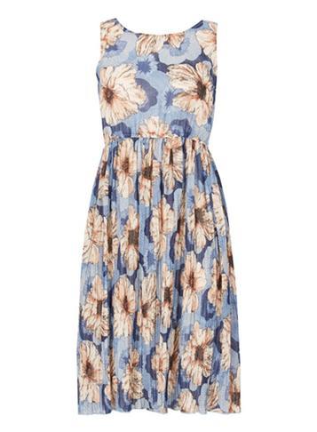 Dorothy Perkins *tenki Blue Floral Midi Skater Dress