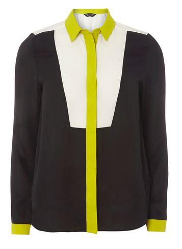 Dorothy Perkins Black Colour Block Shirt