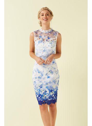 Dorothy Perkins *paper Dolls White Printed Lace Dress