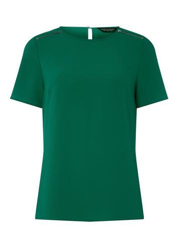Dorothy Perkins Green Zip T-shirt