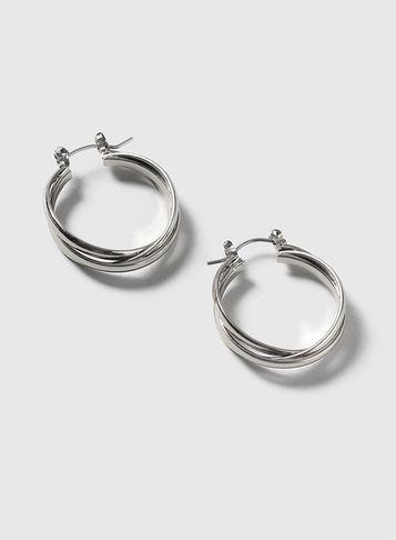 Dorothy Perkins Silver Multirow Hoop Earrings